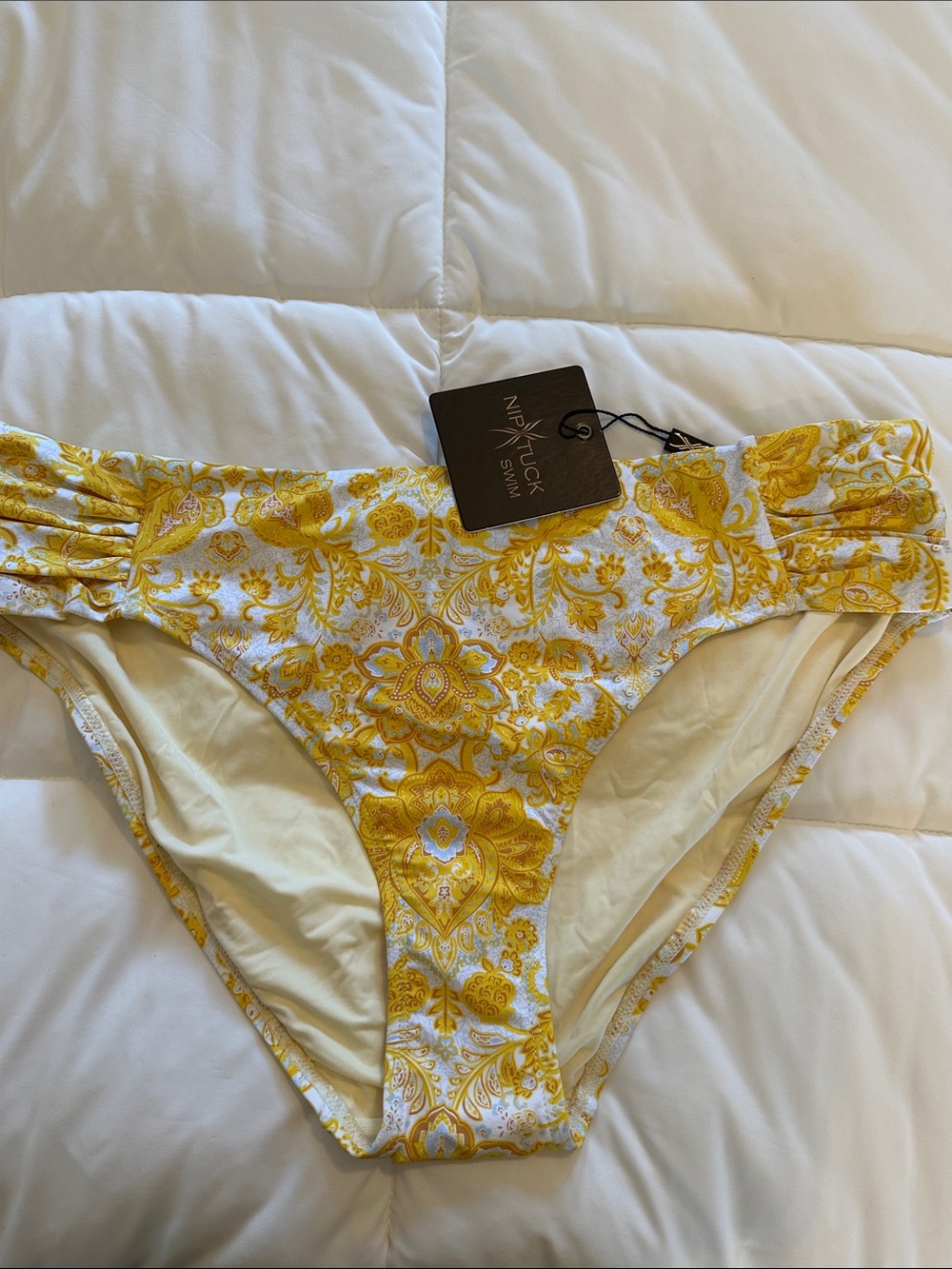 Nip/Tuck Swim Yellow Floral High-Waist Bikini Bottom